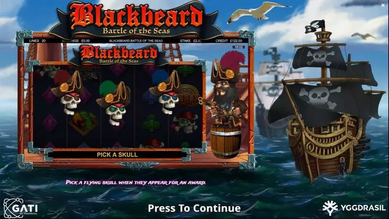 Blackbeard Battle Of The Seas  Fun Slot Game made by Bulletproof Games with 5 Reel and 20 Line