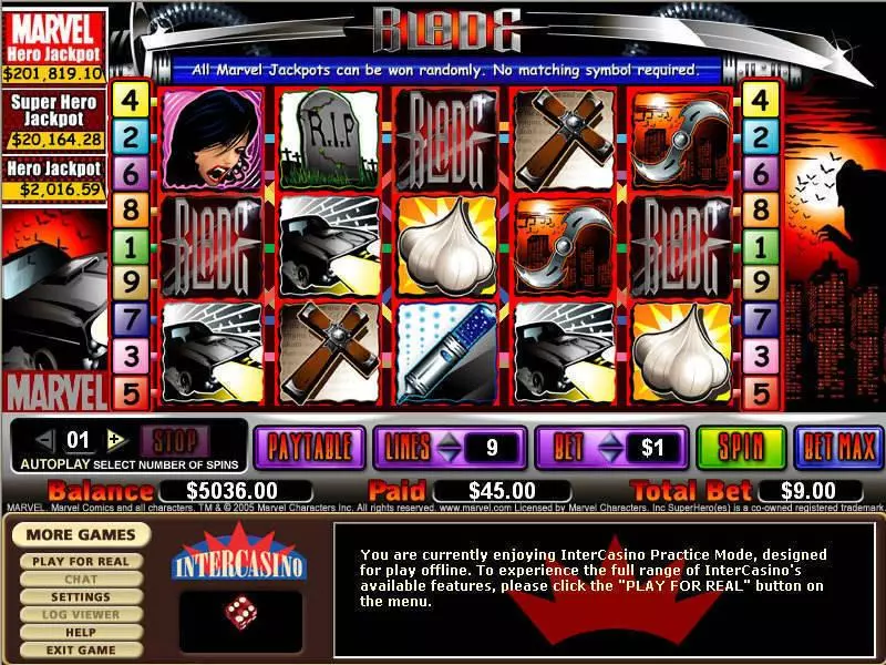 Blade Fun Slot Game made by CryptoLogic with 5 Reel and 9 Line