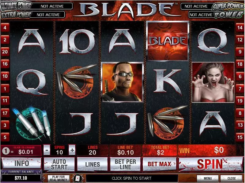 Blade Fun Slot Game made by PlayTech with 5 Reel and 20 Line
