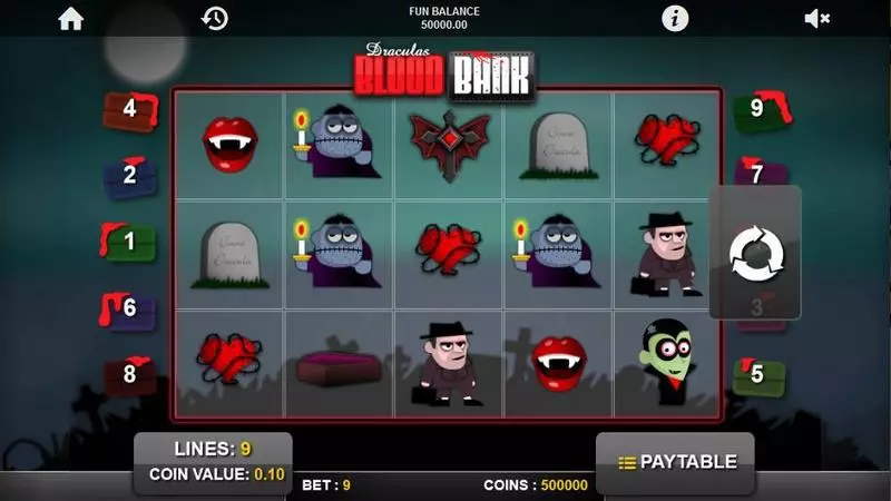 Blood Bank Fun Slot Game made by 1x2 Gaming with 5 Reel and 9 Line