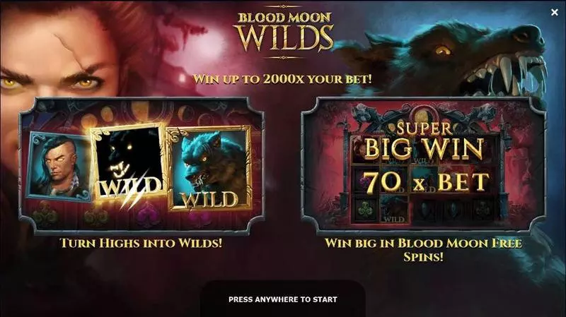Blood Moon Wilds Fun Slot Game made by Yggdrasil with 5 Reel and 20 Line