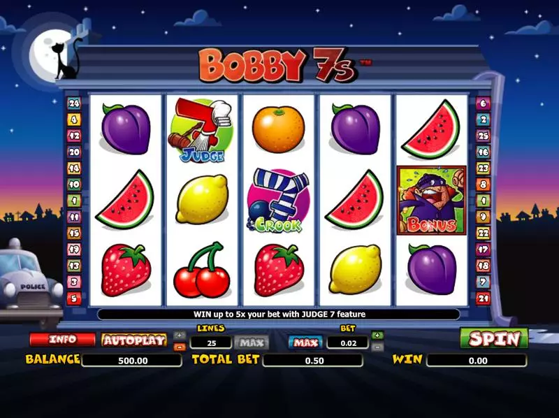 Bobby 7's Fun Slot Game made by Amaya with 5 Reel and 25 Line