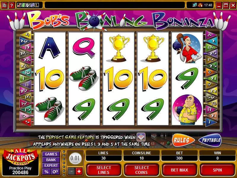 Bob's Bowling Bonanza Fun Slot Game made by Microgaming with 5 Reel and 25 Line