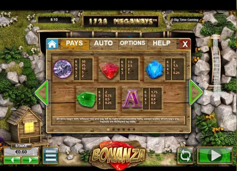 Bonanza Megaways Fun Slot Game made by Big Time Gaming with 6 Reel 
