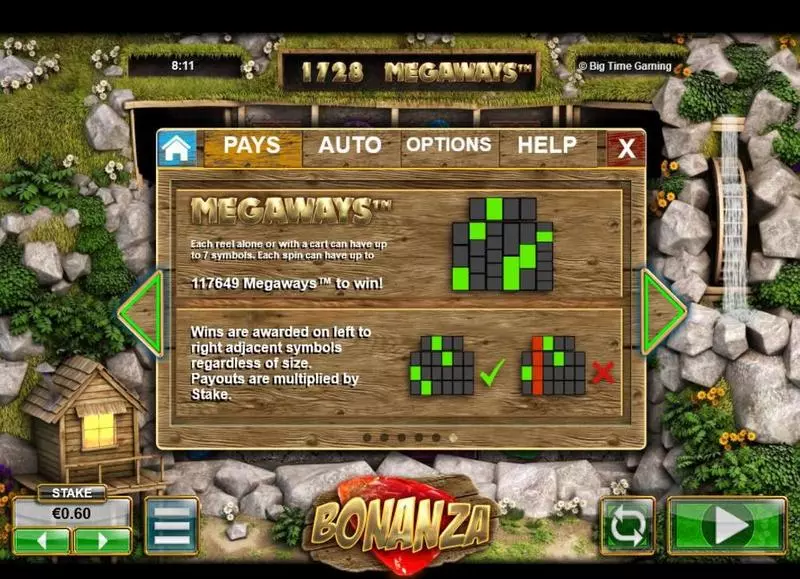 Bonanza Megaways Fun Slot Game made by Big Time Gaming with 6 Reel 