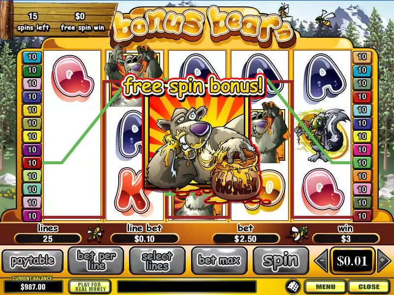 Bonus Bears Fun Slot Game made by PlayTech with 5 Reel and 25 Line