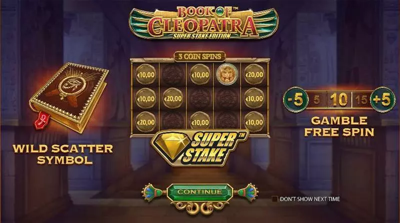 Book of Cleopatra Super Stake Edition Fun Slot Game made by StakeLogic with 5 Reel and 10 Line