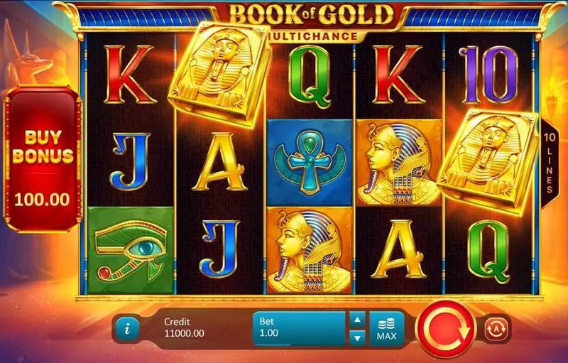 Book of Gold: Multichance Fun Slot Game made by Playson with 5 Reel and 10 Line
