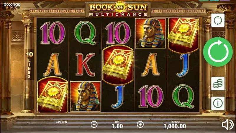 Book of Sun: Multichance Fun Slot Game made by Booongo with 5 Reel and 10 Line