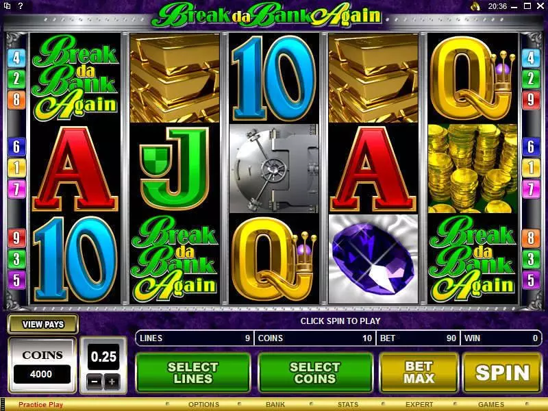 Break da Bank Again Fun Slot Game made by Microgaming with 5 Reel and 9 Line