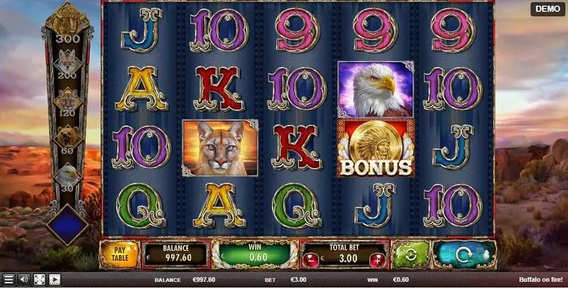 Buffalo On Fire! Fun Slot Game made by Red Rake Gaming with 5 Reel and 1024 Way
