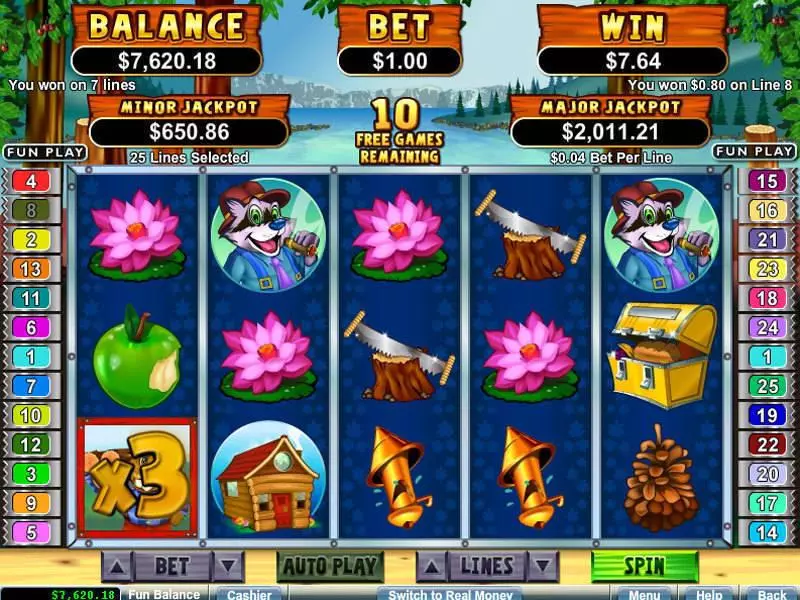 Builder Beaver Fun Slot Game made by RTG with 5 Reel and 25 Line