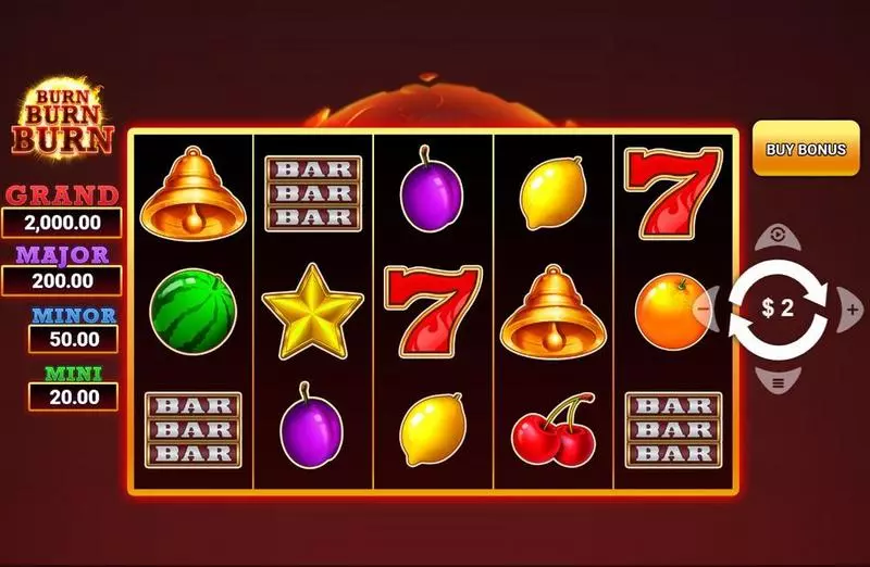 Burn Burn Burn Fun Slot Game made by Wizard Games with 5 Reel and 20 Line