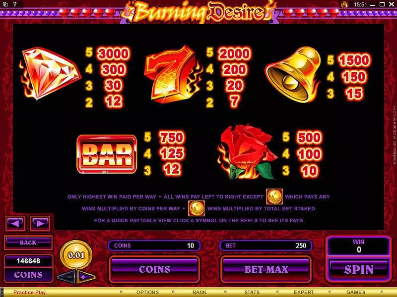 Burning Desire Fun Slot Game made by Microgaming with 5 Reel and 243 Line