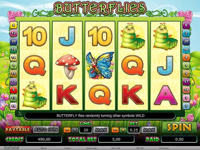 Butterflies Fun Slot Game made by Amaya with 5 Reel and 20 Line
