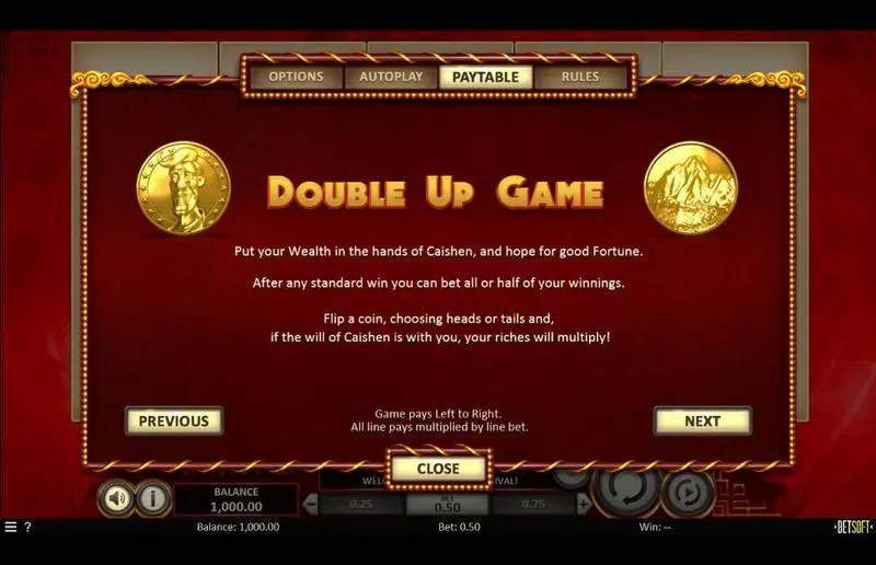 Caishen's Arrival  Fun Slot Game made by BetSoft with 5 Reel and 25 Line