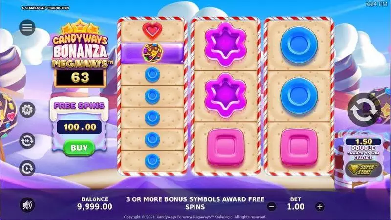 Candyways Bonanza Megaways Fun Slot Game made by StakeLogic with 3 Reel and 512 Ways