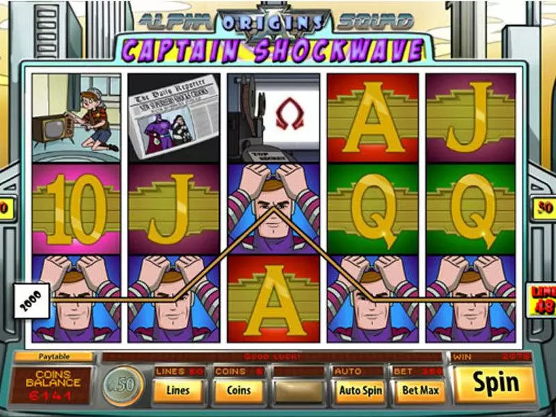 Captain Shockwave Fun Slot Game made by Saucify with 5 Reel and 50 Line