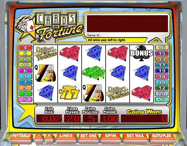 Cards of Fortune Fun Slot Game made by Leap Frog with 5 Reel and 20 Line