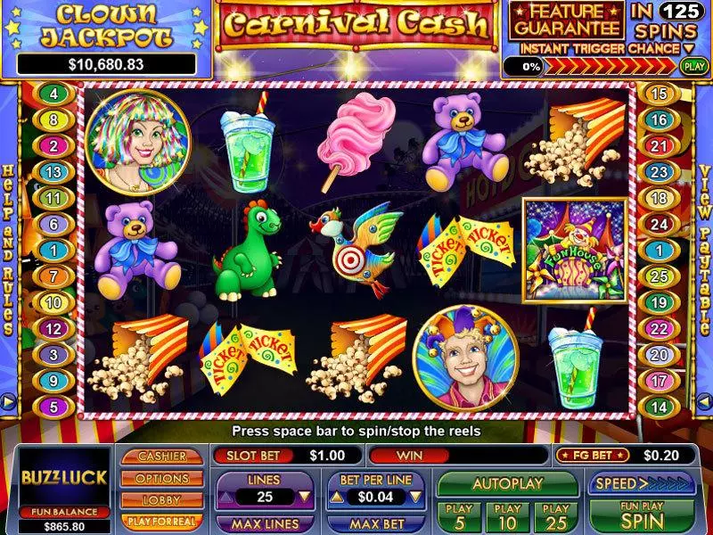 Carnival Cash Fun Slot Game made by NuWorks with 5 Reel and 25 Line