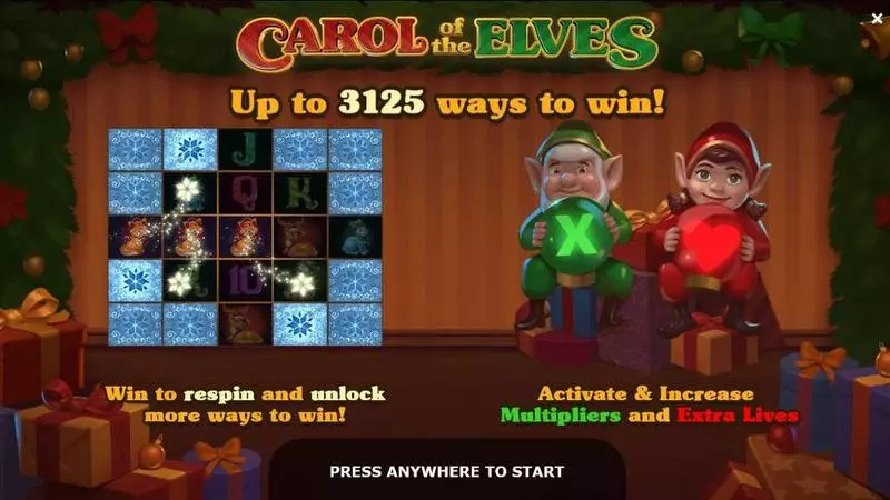 Carol of the Elves Fun Slot Game made by Yggdrasil with 5 Reel and 45 Line