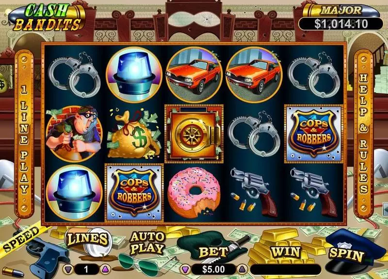 Cash Bandits Fun Slot Game made by RTG with 5 Reel and 25 Line