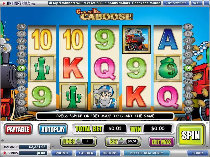 Cash Caboose Fun Slot Game made by WGS Technology with 5 Reel and 25 Line