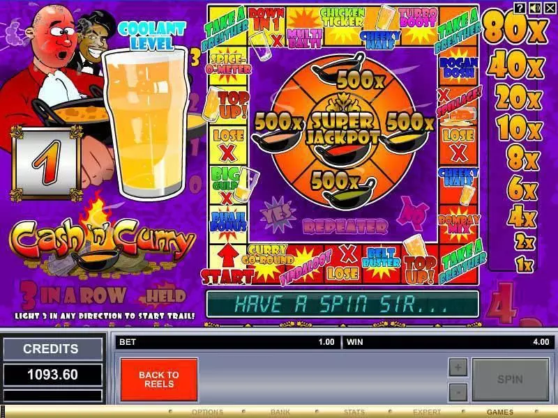 Cash 'n' Curry Fun Slot Game made by Microgaming with 3 Reel and 1 Line