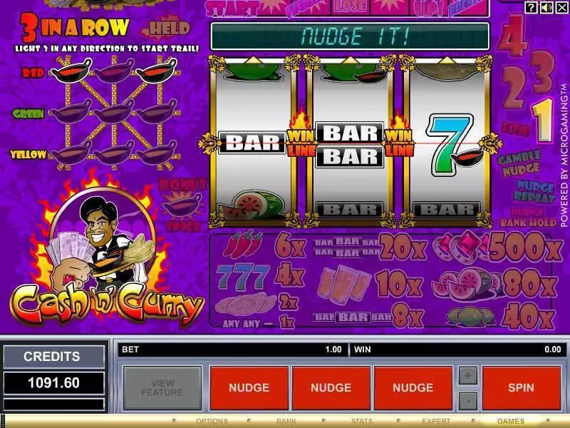 Cash 'n' Curry Fun Slot Game made by Microgaming with 3 Reel and 1 Line
