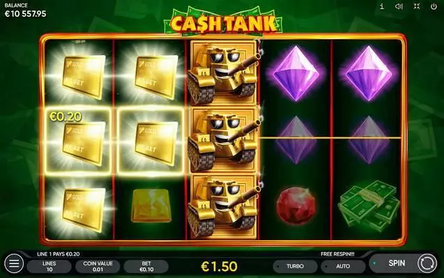 Cash Tank Fun Slot Game made by Endorphina with 5 Reel and 10 Line