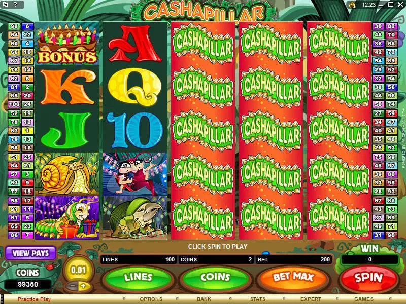 Cashapillar Fun Slot Game made by Microgaming with 5 Reel and 100 Line