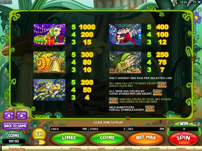 Cashapillar Fun Slot Game made by Microgaming with 5 Reel and 100 Line