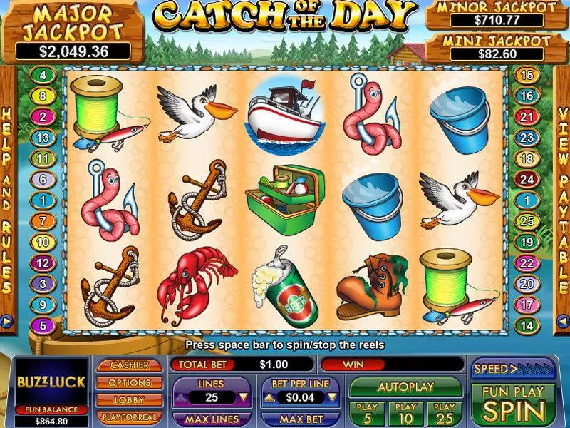Catch Of The Day Fun Slot Game made by NuWorks with 5 Reel and 25 Line