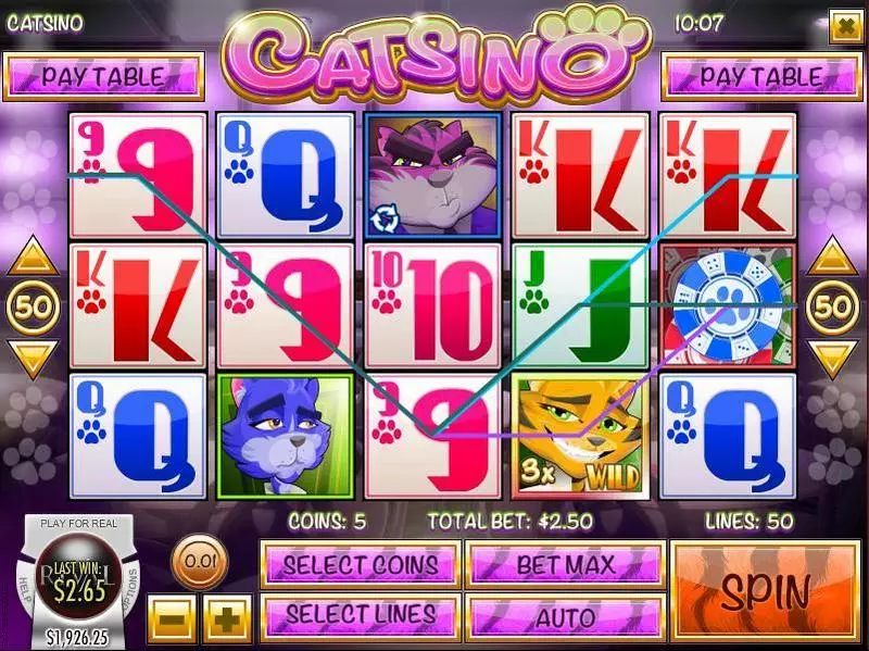 Catsino Fun Slot Game made by Rival with 5 Reel and 50 Line