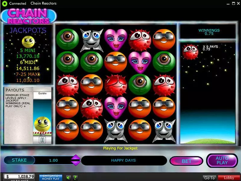 Chain Reactors Fun Slot Game made by 888 with 5 Reel and 0 Line