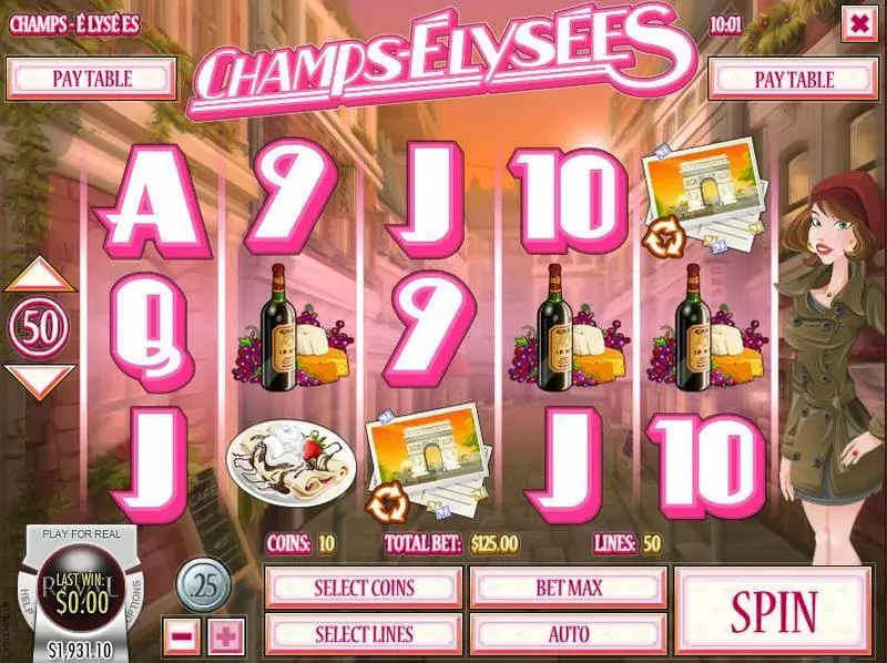 Champs-Elysees Fun Slot Game made by Rival with 5 Reel and 50 Line