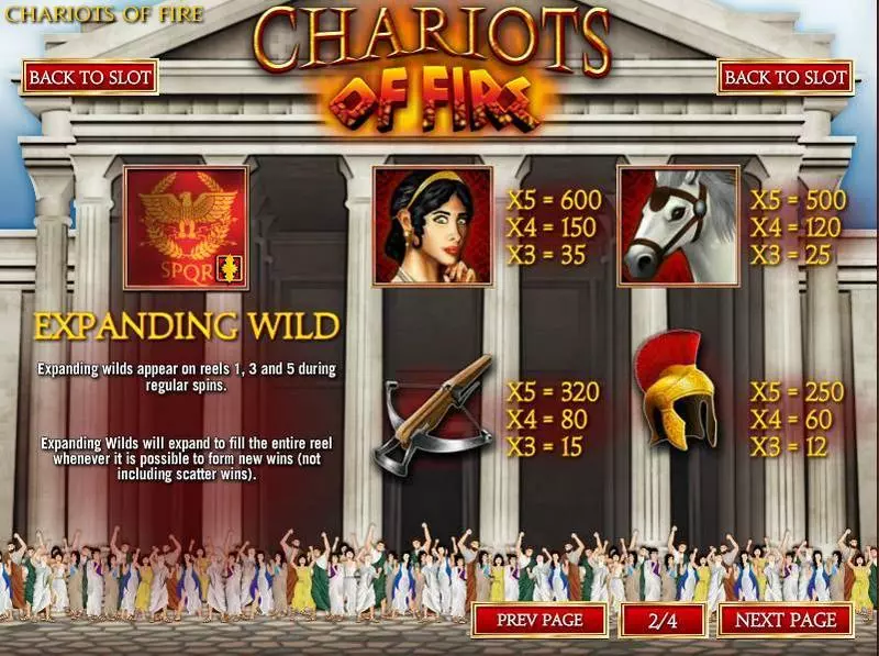 Chariots of Fire Fun Slot Game made by Rival with 5 Reel and 25 Line