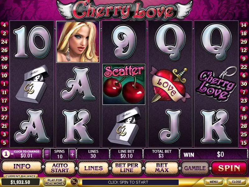 Cherry Love Fun Slot Game made by PlayTech with 5 Reel and 30 Line