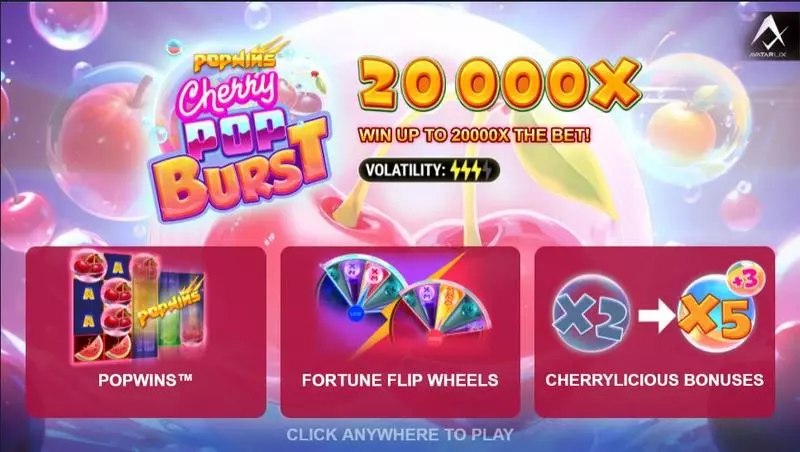 CherryPop Burst Fun Slot Game made by AvatarUX with 5 Reel 
