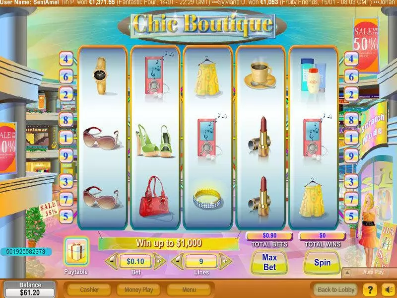 Chic Boutique Fun Slot Game made by NeoGames with 5 Reel and 9 Line