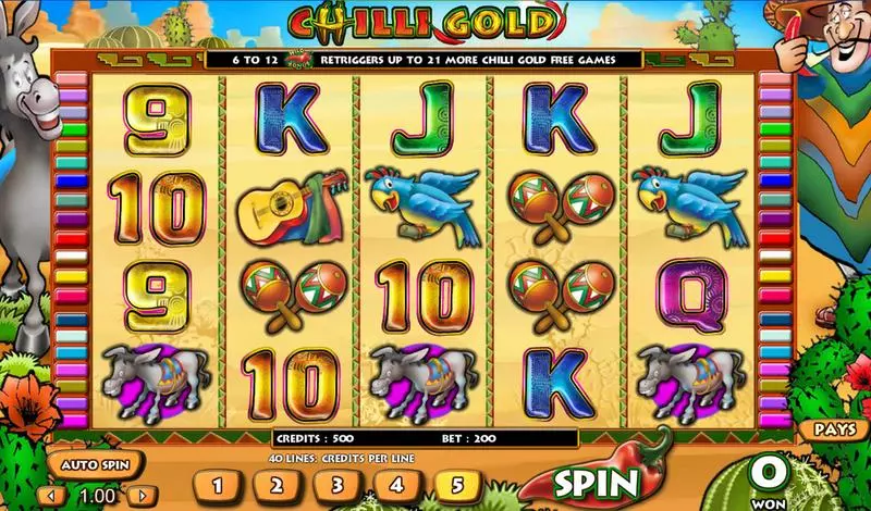 Chilli Gold Fun Slot Game made by Amaya with 5 Reel and 40 Line