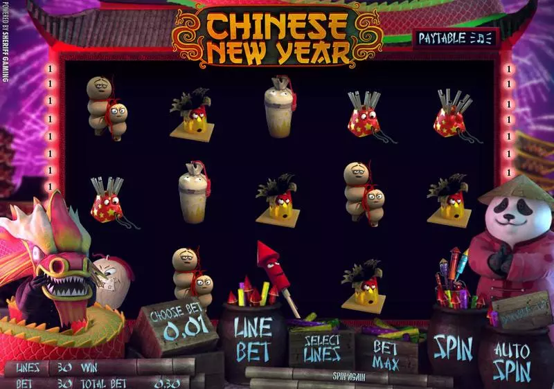 Chinese New Year Fun Slot Game made by Sheriff Gaming with 5 Reel and 30 Line