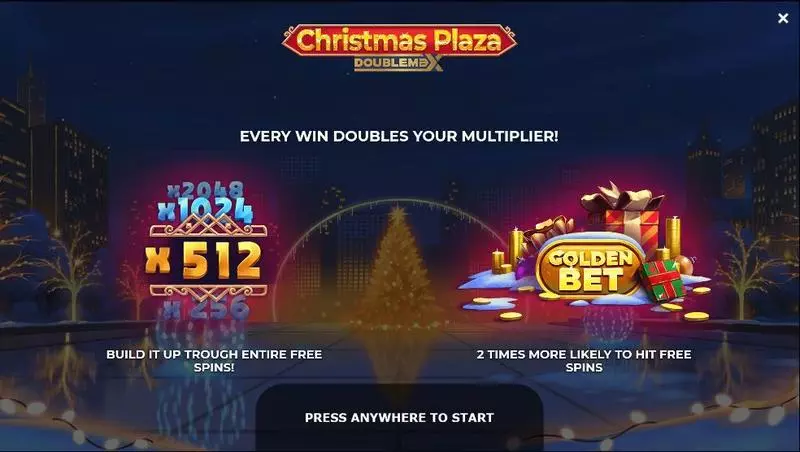 Christmas Plaza DoubleMax Fun Slot Game made by Yggdrasil with 5 Reel and 25 Line
