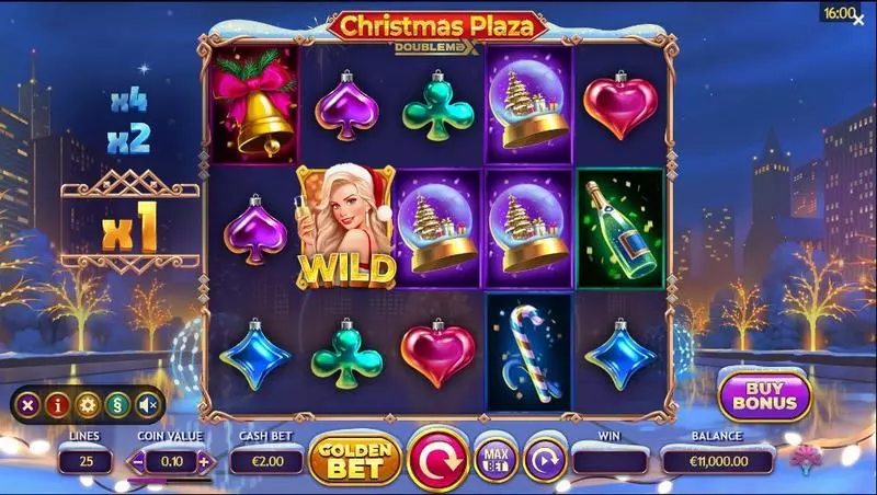 Christmas Plaza DoubleMax Fun Slot Game made by Yggdrasil with 5 Reel and 25 Line