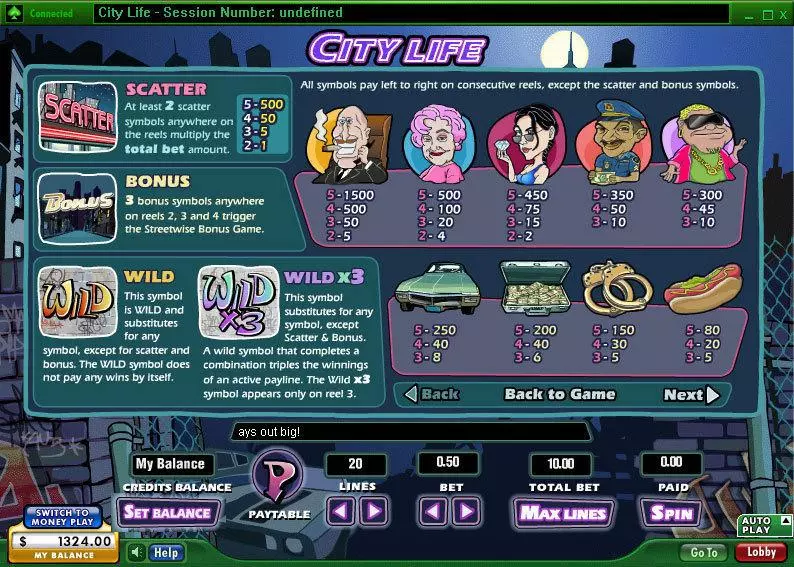 City Life Fun Slot Game made by 888 with 5 Reel and 20 Line