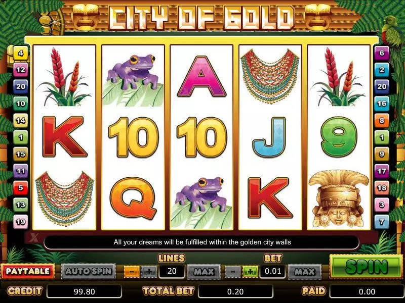 City of Gold Fun Slot Game made by bwin.party with 5 Reel and 20 Line