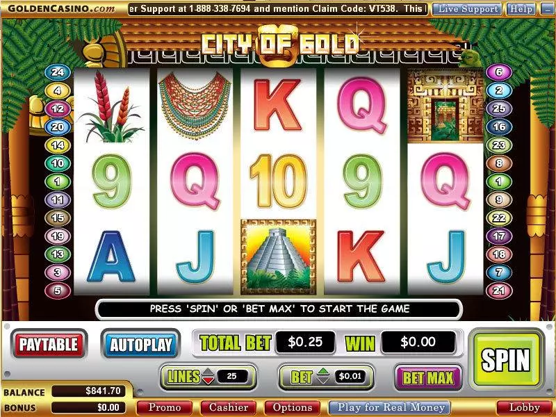 City of Gold Fun Slot Game made by WGS Technology with 5 Reel and 25 Line