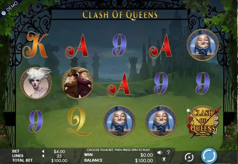 Clash of Queens Fun Slot Game made by Genesis with 5 Reel and 25 Line