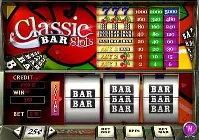 Classic Bar Fun Slot Game made by PlayTech with 3 Reel and 1 Line