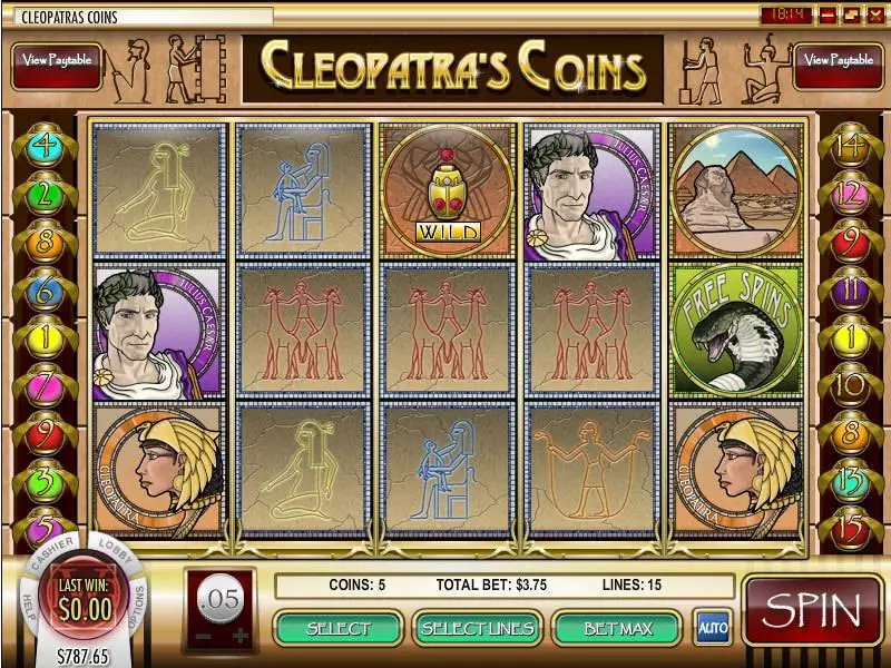 Cleopatra's Coin Fun Slot Game made by Rival with 5 Reel and 15 Line